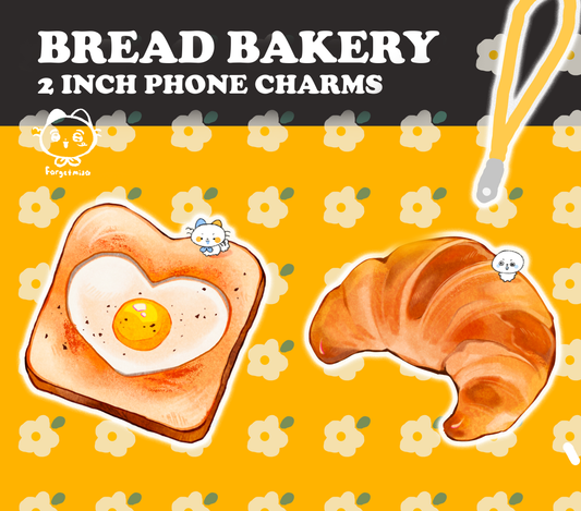 Egg Bread + Crossain | PHONE CHARM | PREORDER