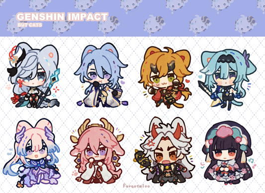 Genshin Impact (but cats) ☆ 『原神』epoxy charms