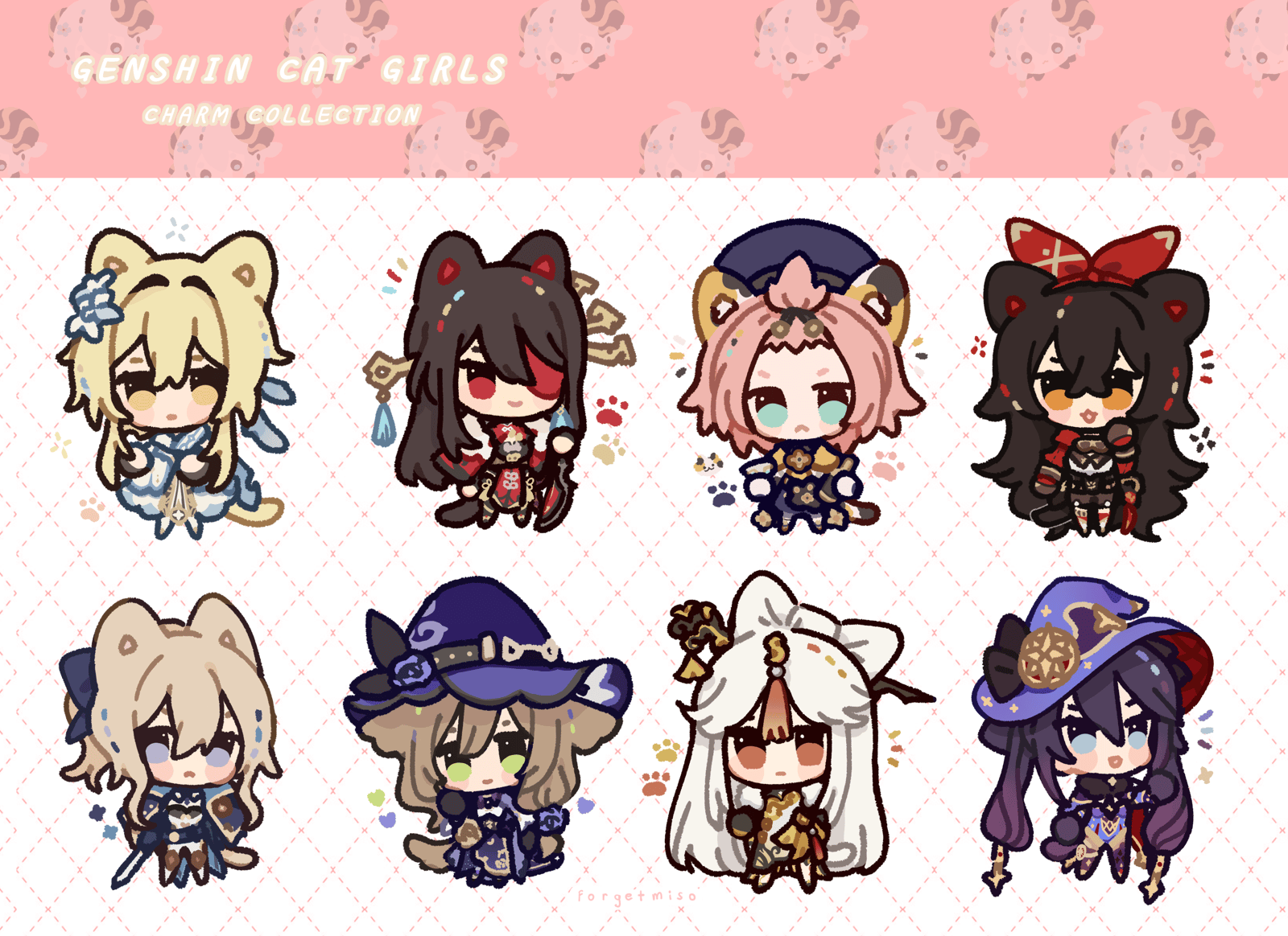 Genshin (but cats) [原神] epoxy charms Lumine