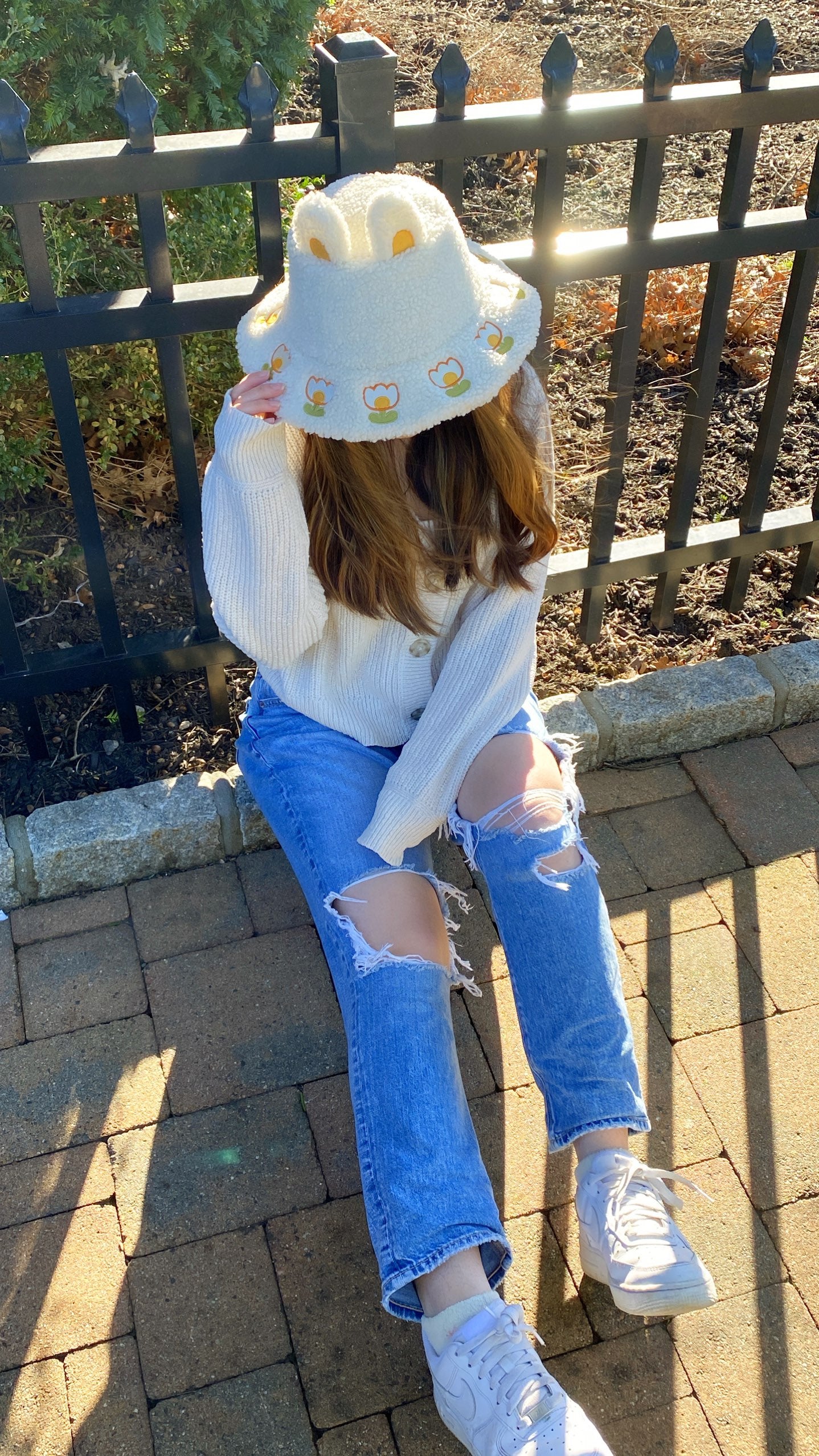 White Tulip Bucket Hat | DISCOUNTED $38-->$25